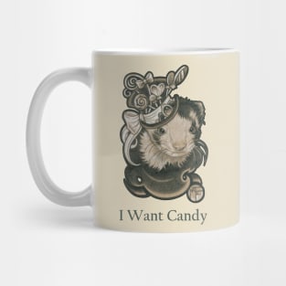 The Candy Lover Ferret - I Want Candy - Charcoal Outlined Version Mug